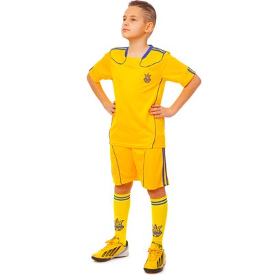 Комплект футбольної форми SP-Sport УКРАЇНА CO-1006-UKR-12Y-ETM1720 M (футболка, шорти, гетри) жовтий