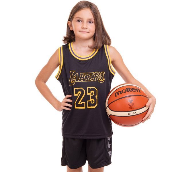 Форма баскетбольная подростковая NB-Sport NBA LAKERS 23 BA-0928 2XL черный-желтый