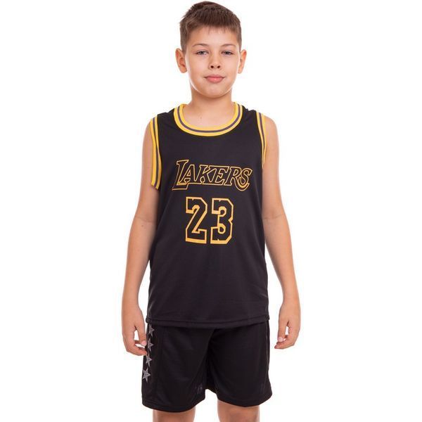 Форма баскетбольная подростковая NB-Sport NBA LAKERS 23 BA-0928 2XL черный-желтый