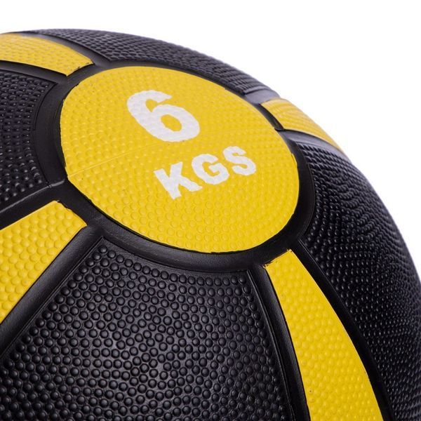 М'яч медичний медбол Zelart Medicine Ball FI-5122-6 6 кг сірий-жовтий