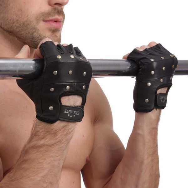 Рукавички спортивні шкіряні Zelart WorkOut ZB-01049 M чорний