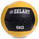 М'яч набивний для крофіту волбол WALL BALL Zelart FI-5168-6 6кг чорний-жовтий