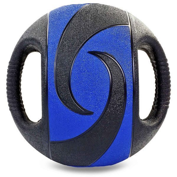 М'яч медичний медбол із двома ручками Record Medicine Ball FI-5111-9 9кг чорний-синій