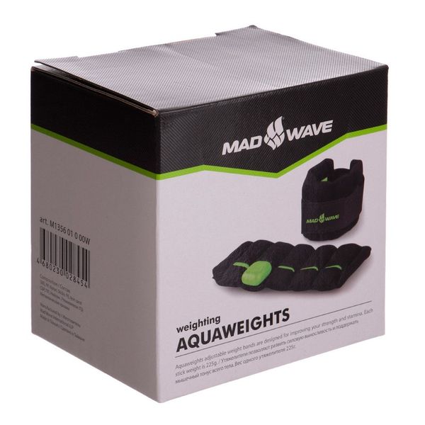 Обтяжувачі-манжети водонепроникні MadWave AQUAWEIGHTS M135601000W 2х1,125кг чорний