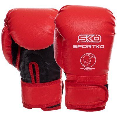 Рукавички боксерські дитячі SPORTKO PD-2-B 4 унцій червоний
