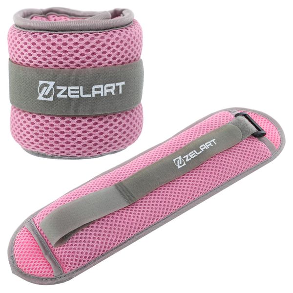 Обтяжувачі-манжети водонепроникні Zelart FI-7210-1 2x0,5 кг рожевий