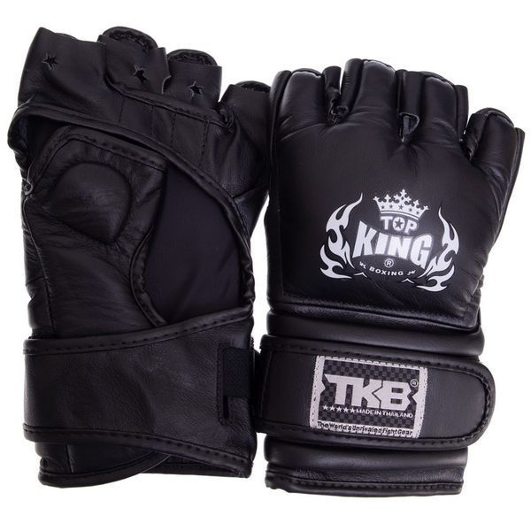 Рукавички для змішаних єдиноборств шкіряні MMA TOP KING Extreme TKGGE S чорний