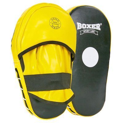 Лапа Прямая удлиненная для бокса и единоборств BOXER 2006-01 38х18х4,5см 2шт желтый