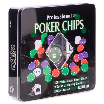 Набор для покера в металлической коробке SP-Sport IG-2033 100 фишек
