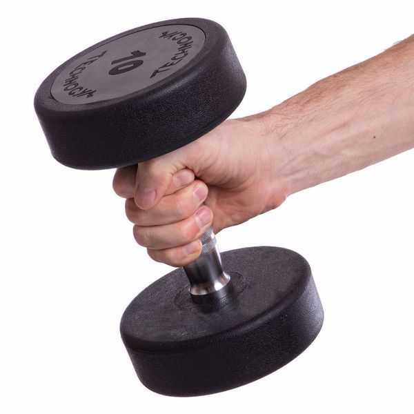 Гантель цельная профессиональная TECHNOGYM LN-1254-10 1шт 10кг