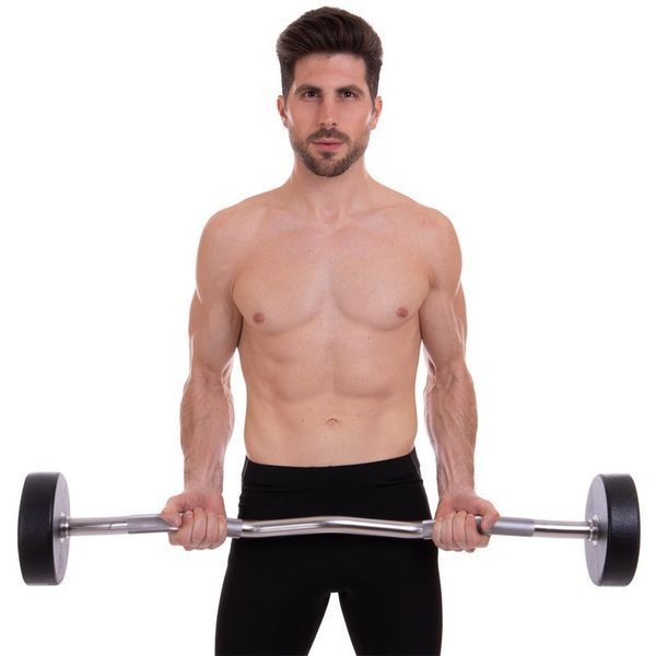 Штанга фиксированная изогнутая полиуретановая Zelart Urethane Barbell TA-2690-30 длина-107см 30кг