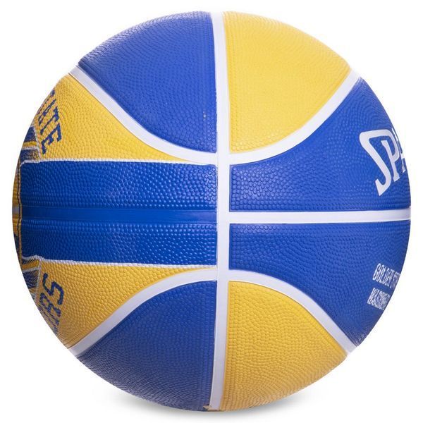 Мяч баскетбольный резиновый SPALDING NBA Team GLDEN Warriors 83515Z №7 синий-желтый