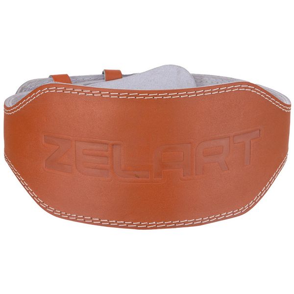 Пояс атлетический кожаный ZELART SB-165056 ширина-15см размер-XS коричневый