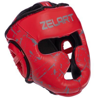Шолом боксерський дитячий з повним захистом Zelart BO-0394 S (6-7) червоний