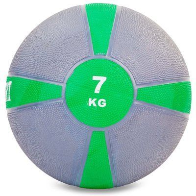 М'яч медичний медбол Zelart Medicine Ball FI-5122-7 7кг сірий-зелений