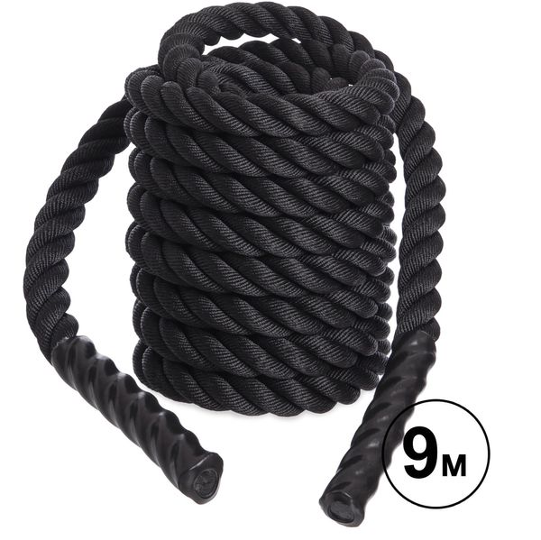 Канат для кроссфита COMBAT BATTLE ROPE Zelart FI-5311-9 9м черный