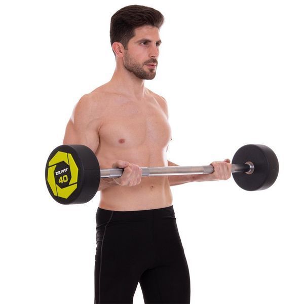 Штанга фіксована пряма поліуретанова Zelart Urethane Barbell TA-2689-40 довжина-112см 40кг