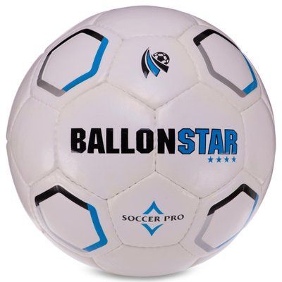 М'яч футбольний HYBRID BALLONSTAR FB-3129 №5 PU білий-чорний-синій