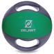 Мяч медицинский медбол с двумя ручками Zelart FI-2619-9 9кг серый-зеленый