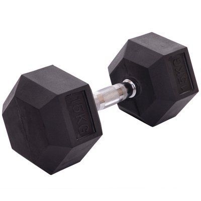 Гантель цільна шестигранна Zelart TA-2679-15 1шт 15кг