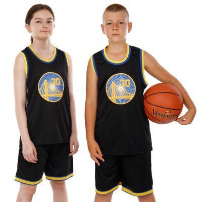 Форма баскетбольна дитяча NB-Sport NBA GOLDEN STATE WARRIORS BA-9963 M чорний-жовтий