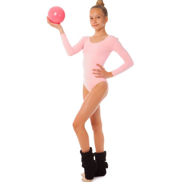 Купальник для танцев и гимнастики с длинным рукавом Lingo CO-1253 L розовый
