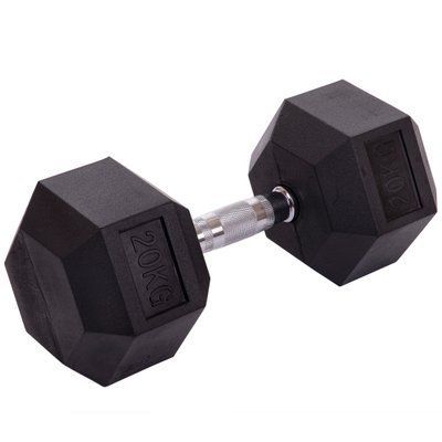 Гантель цільна шестигранна Zelart TA-2679-20 1шт 20кг