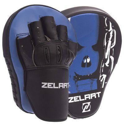 Лапа Вигнута для боксу та єдиноборств ZELART BO-1317 25x19x4см 2шт синій