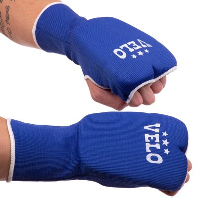 Перчатки (накладки) для карате удлиненные VELO ULI-10019 размер L синий