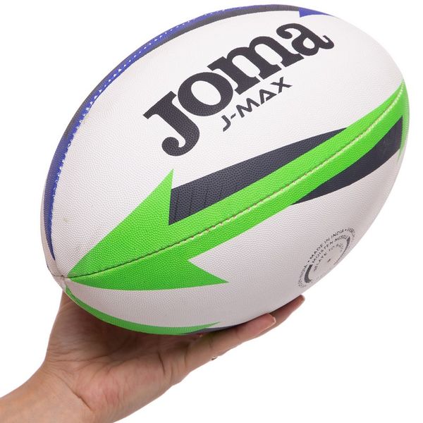 М'яч для регбі Joma J-MAX 400680-217 №4 білий-синій-зелений