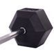 Штанга фіксована пряма гумова Record Rubber Hexagon Barbell TA-6230-40 довжина-95см 40кг