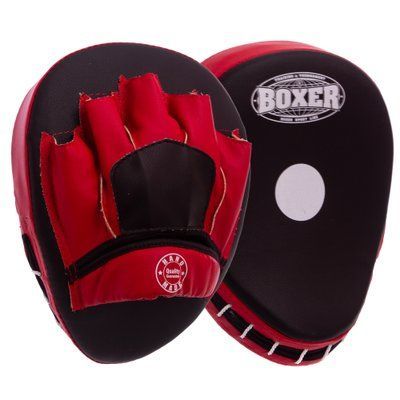 Лапа Вигнута для боксу та єдиноборств BOXER 2011-01 19х23х4см 2шт червоний