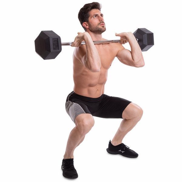 Штанга фіксована пряма гумова Record Rubber Hexagon Barbell TA-6230-45 довжина-95см 45кг
