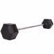 Штанга фіксована пряма гумова Record Rubber Hexagon Barbell TA-6230-45 довжина-95см 45кг