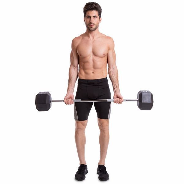 Штанга фіксована пряма гумова Record Rubber Hexagon Barbell TA-6230-50 довжина-95см 50кг