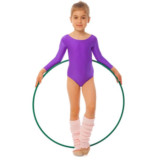 Купальник для танцев и гимнастики с длинным рукавом Lingo CO-2477 M фиолетовый