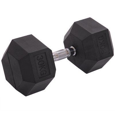 Гантель цільна шестигранна Zelart TA-2679-30 1шт 30кг