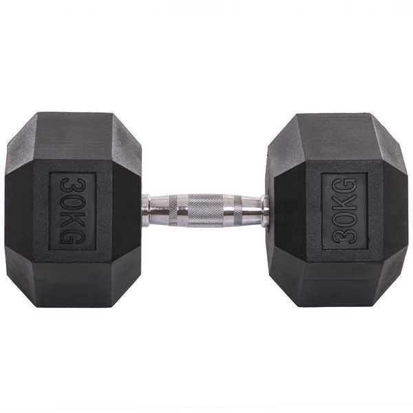 Гантель цільна шестигранна Zelart TA-2679-30 1шт 30кг
