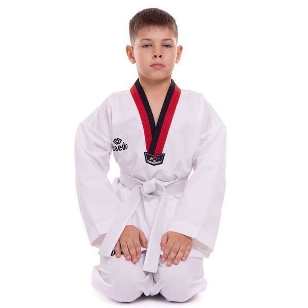 Кімоно для тхеквондо (добок) DADO CO-5567 -110см білий-чорний
