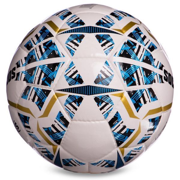 М'яч футбольний SOCCERMAX IMS FB-0004 №5 PU білий-синій-золотий