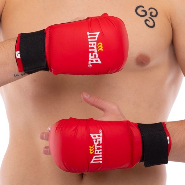 Накладки (перчатки) для карате MATSA Zelart MA-0010 XL красный