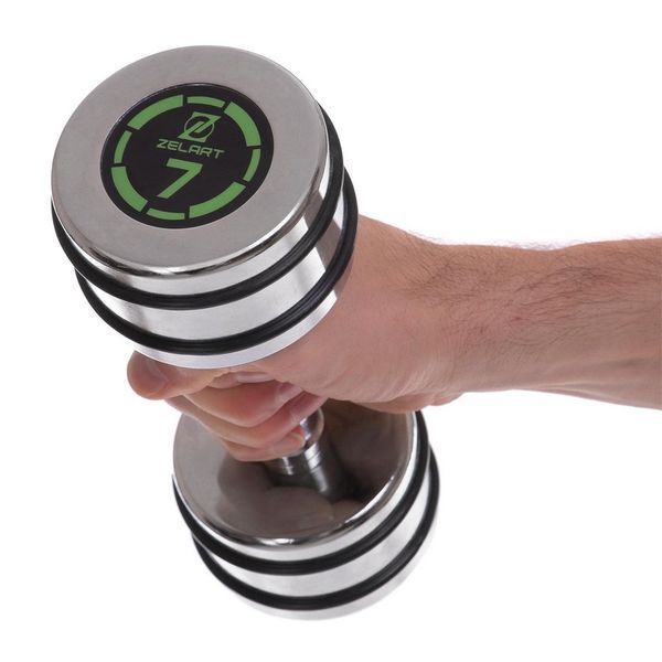 Гантель хромированная Zelart FI-2622-7 1шт 7кг