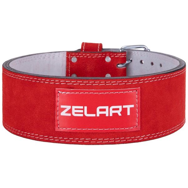 Пояс атлетический кожаный ZELART SB-165159 ширина-10см размер-XS красный