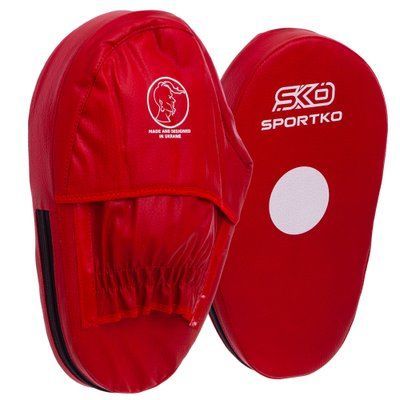 Лапа Пряма подовжена для боксу та єдиноборств SPORTKO PD3 30x20x5см 2шт червоний