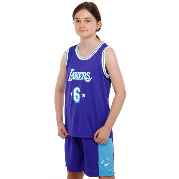 Форма баскетбольная детская NB-Sport NBA LAKERS 6 BA-9970 S фиолетовый-голубой