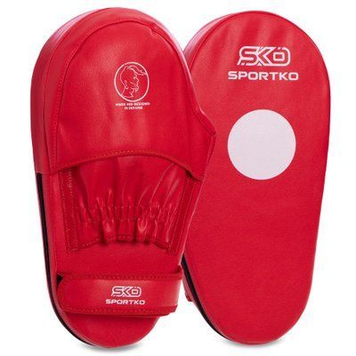 Лапа Пряма подовжена для боксу та єдиноборств SPORTKO PD4 36x20x5см 2шт червоний