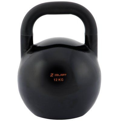 Гиря сталева чорна пофарбована Zelart TA-7795-12 12кг чорний