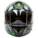 Мотошолом модуляр (flip-up) Tanked Racing Зомбі T270 XXL чорний-салатовий