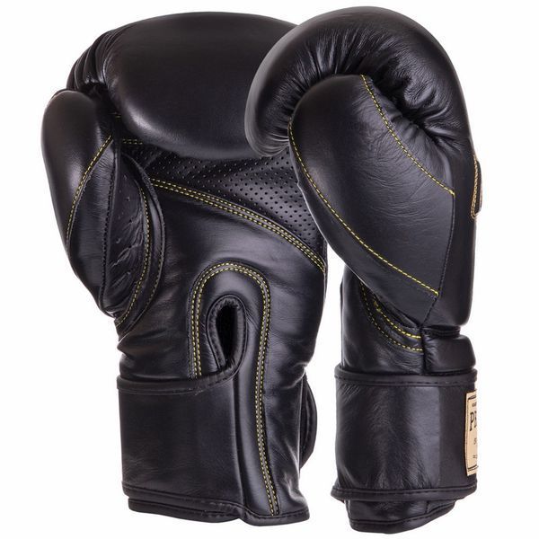 Рукавички боксерські шкіряні UFC PRO Prem Prem Hook & Loop UHK-75049 14 унцій чорний