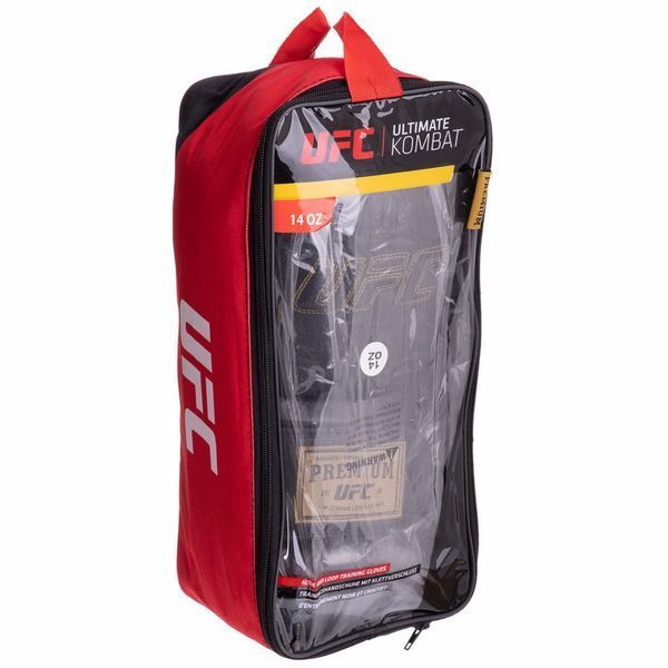Рукавички боксерські шкіряні UFC PRO Prem Prem Hook & Loop UHK-75049 14 унцій чорний
